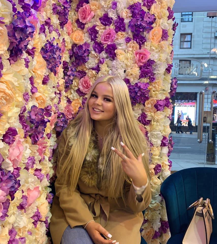 Layered blonde styling side profile